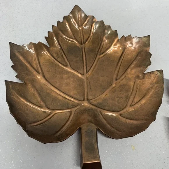 White Barn Copper Trinket Dish Maple Leaf Holder Lot of‎ 3  Candles Made India - Picture 2 of 8
